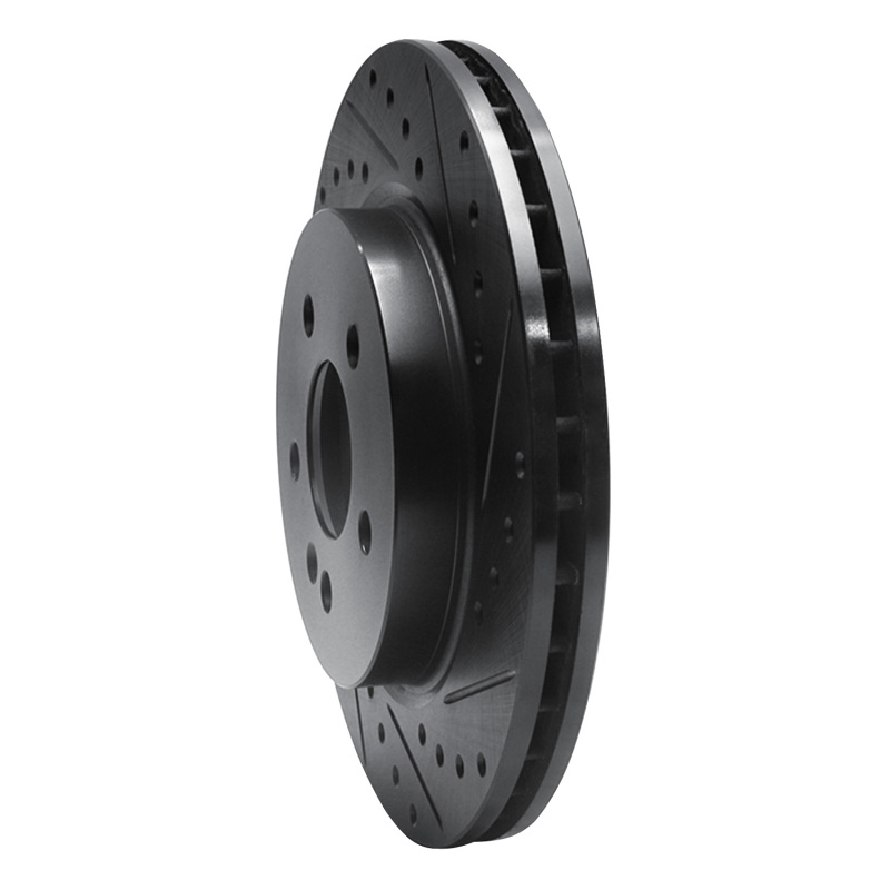 Mercedes-Benz ML430 Brake Rotor (1) - Front Right - R1 Concepts - Drilled & Slotted - Black - `98-`05